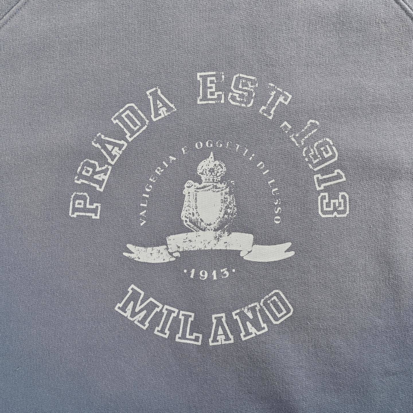 Prada Felpa Girocollo Logo Heritage – Grigio Polvere