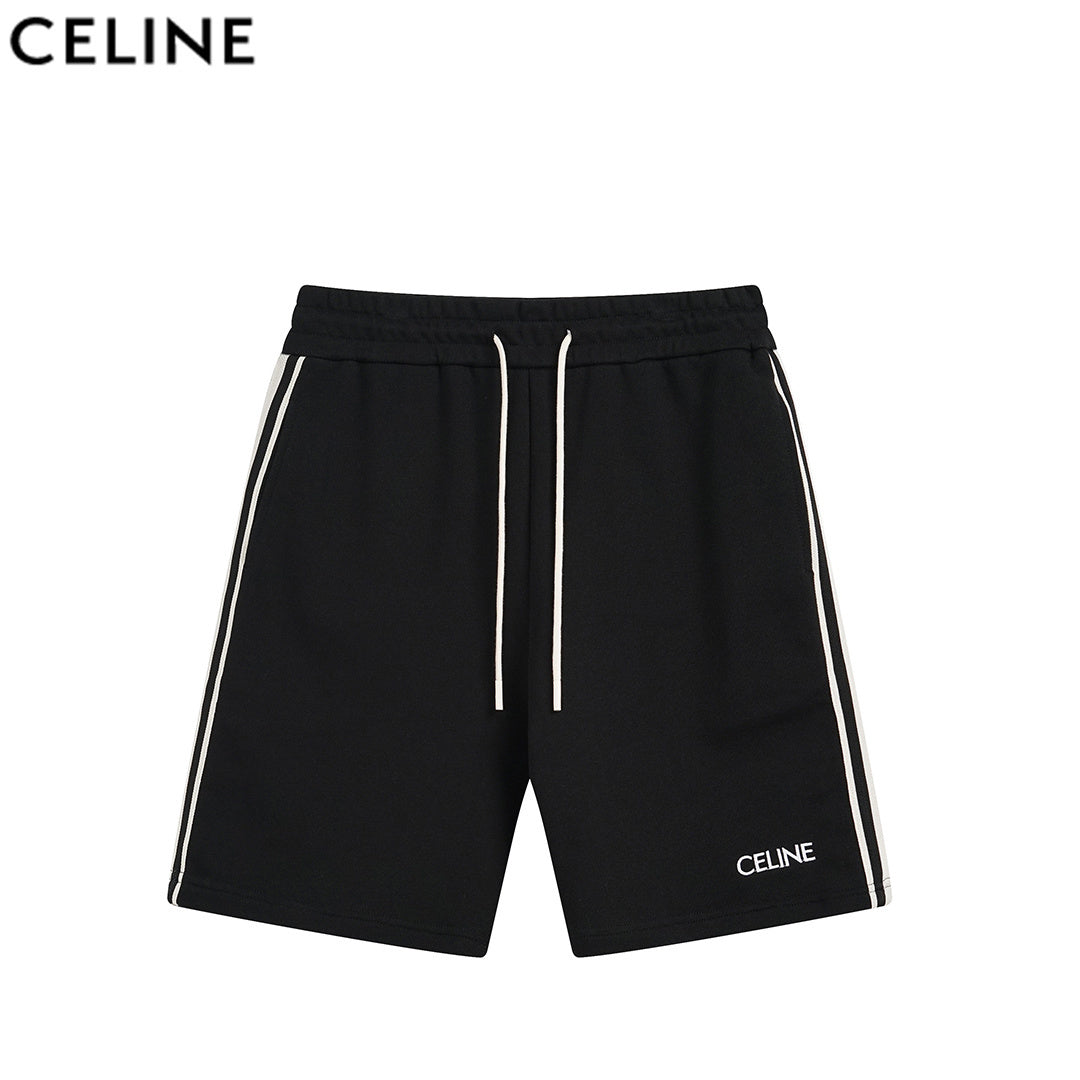 Celine Bermuda Uomo in jersey con logo e bande laterali