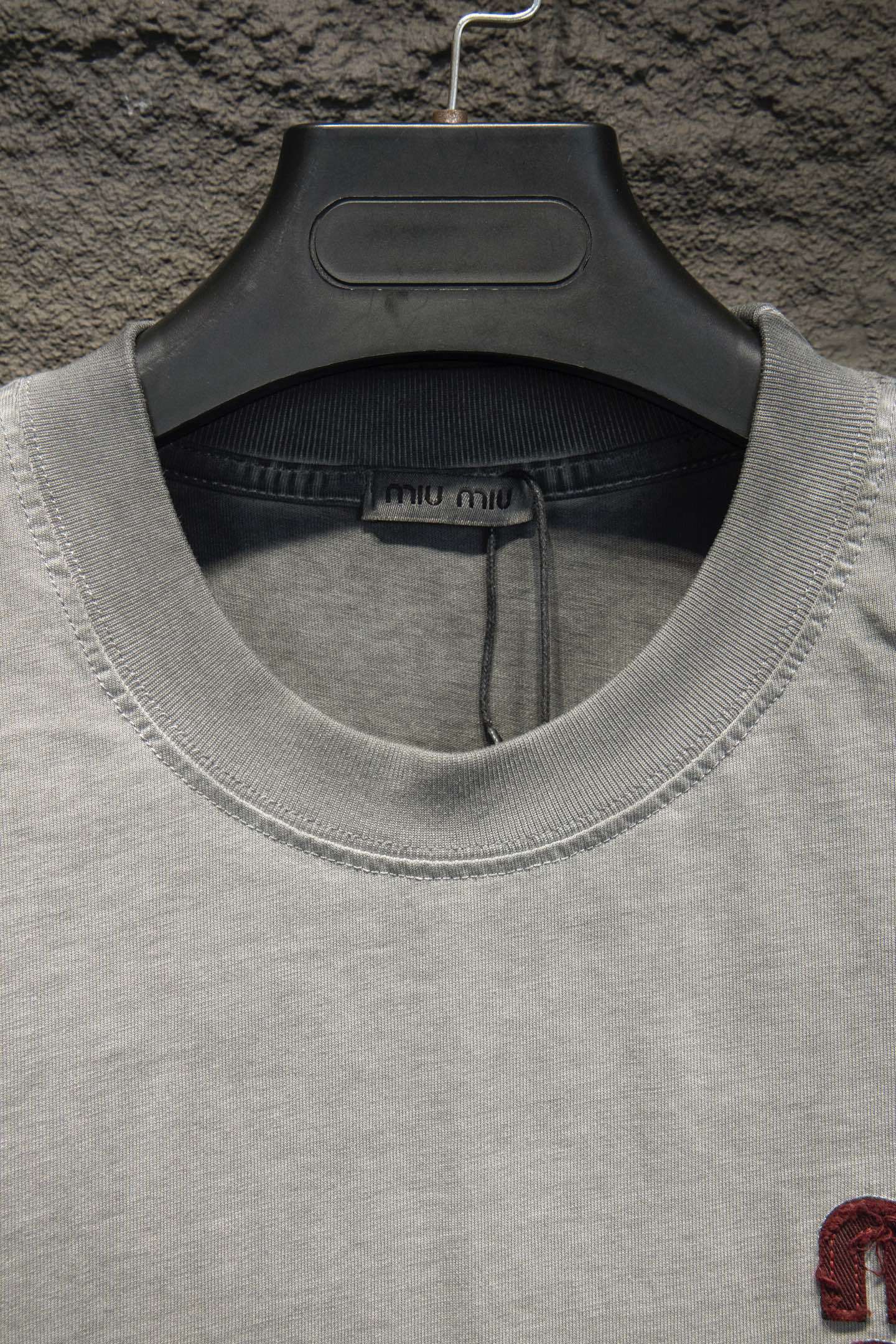 Miu Miu Logo Embroidered Cotton T-Shirt