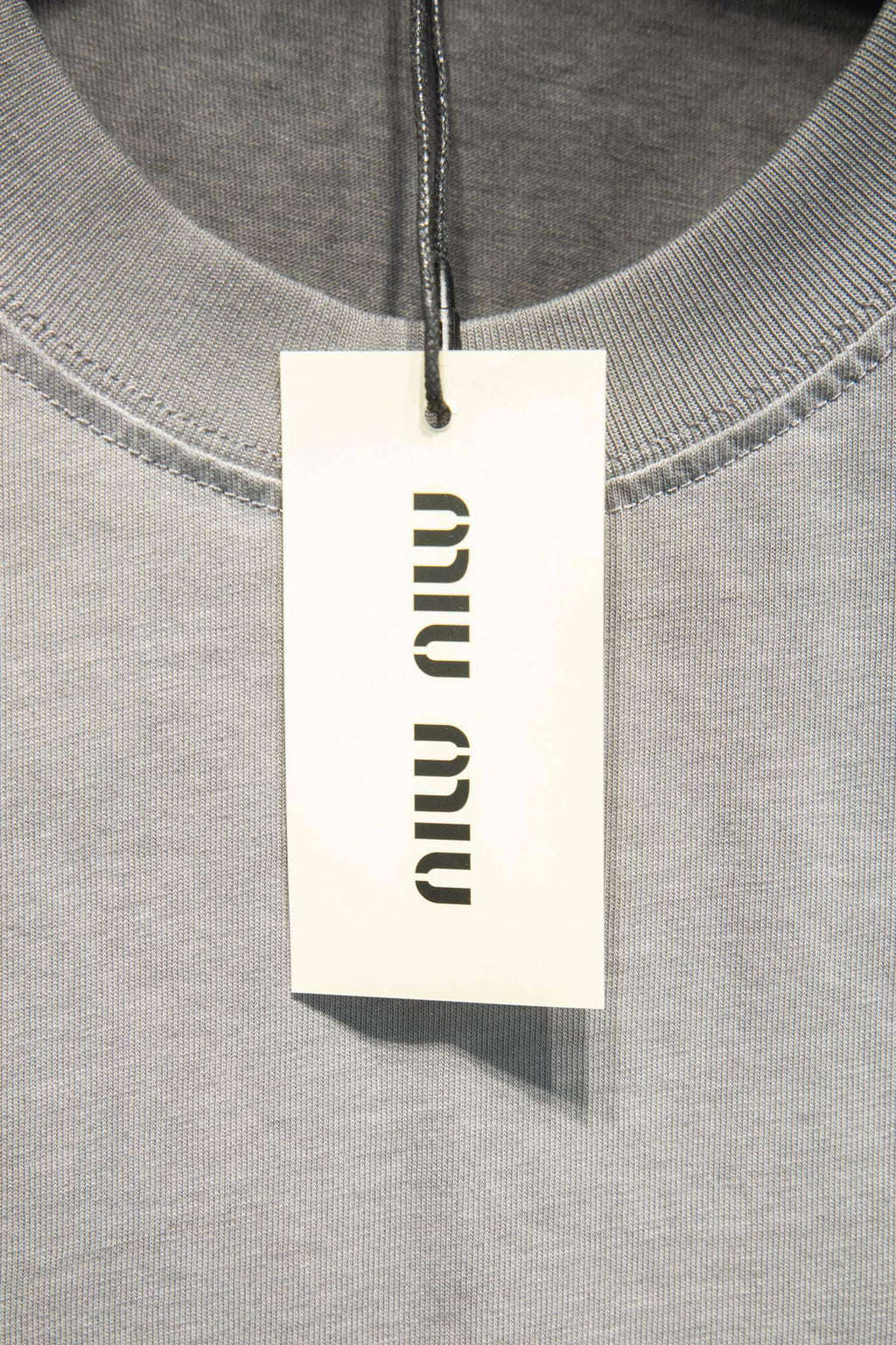 Miu Miu Logo Embroidered Cotton T-Shirt