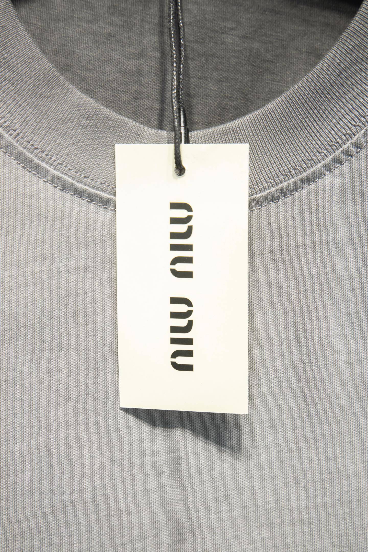 Miu Miu Logo Embroidered Cotton T-Shirt