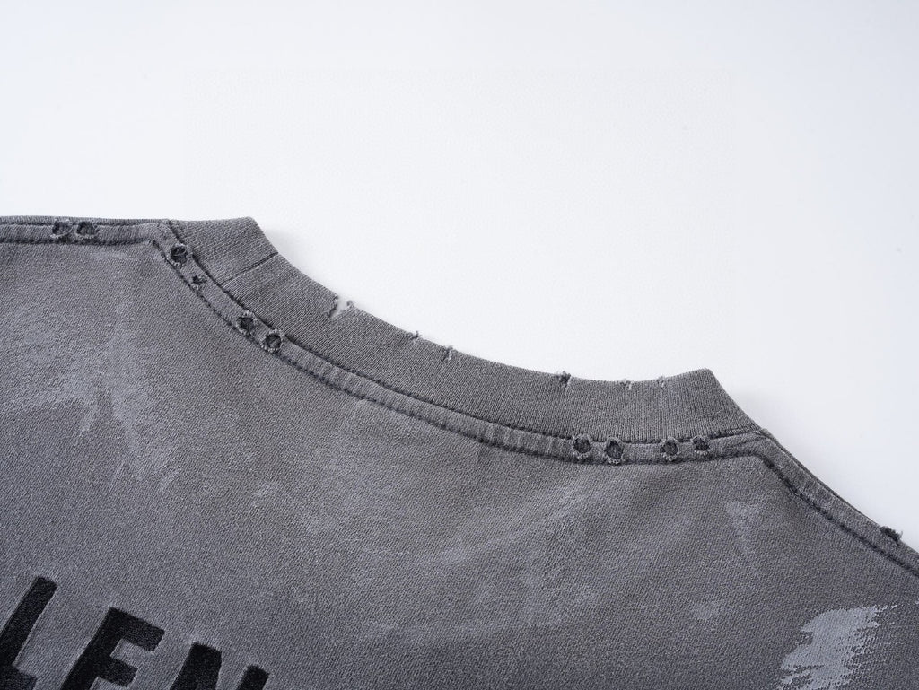 Balenciaga Felpa Oversize Effetto Washed – Grigio Antracite