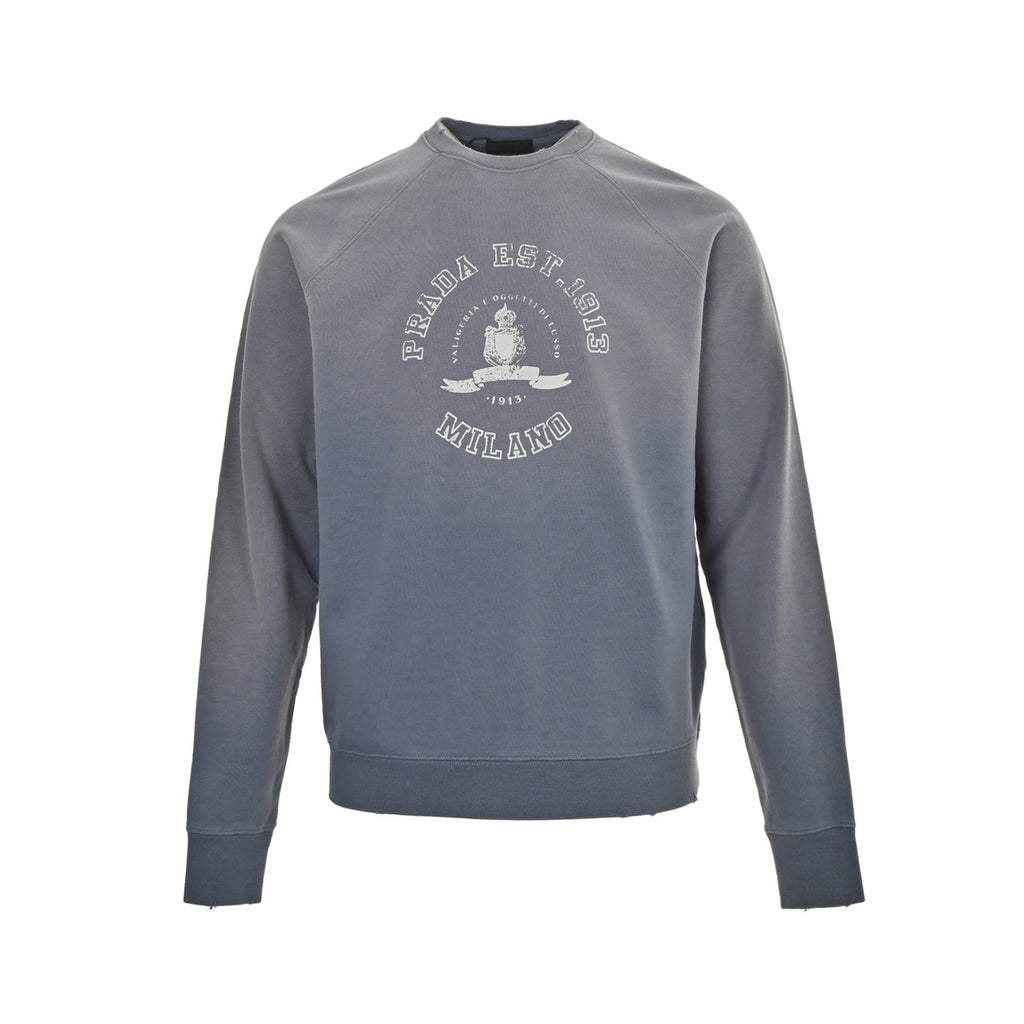 Prada Felpa Girocollo Logo Heritage – Grigio Polvere