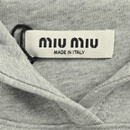 Miu Miu Embroidered Logo Cotton Hoodie