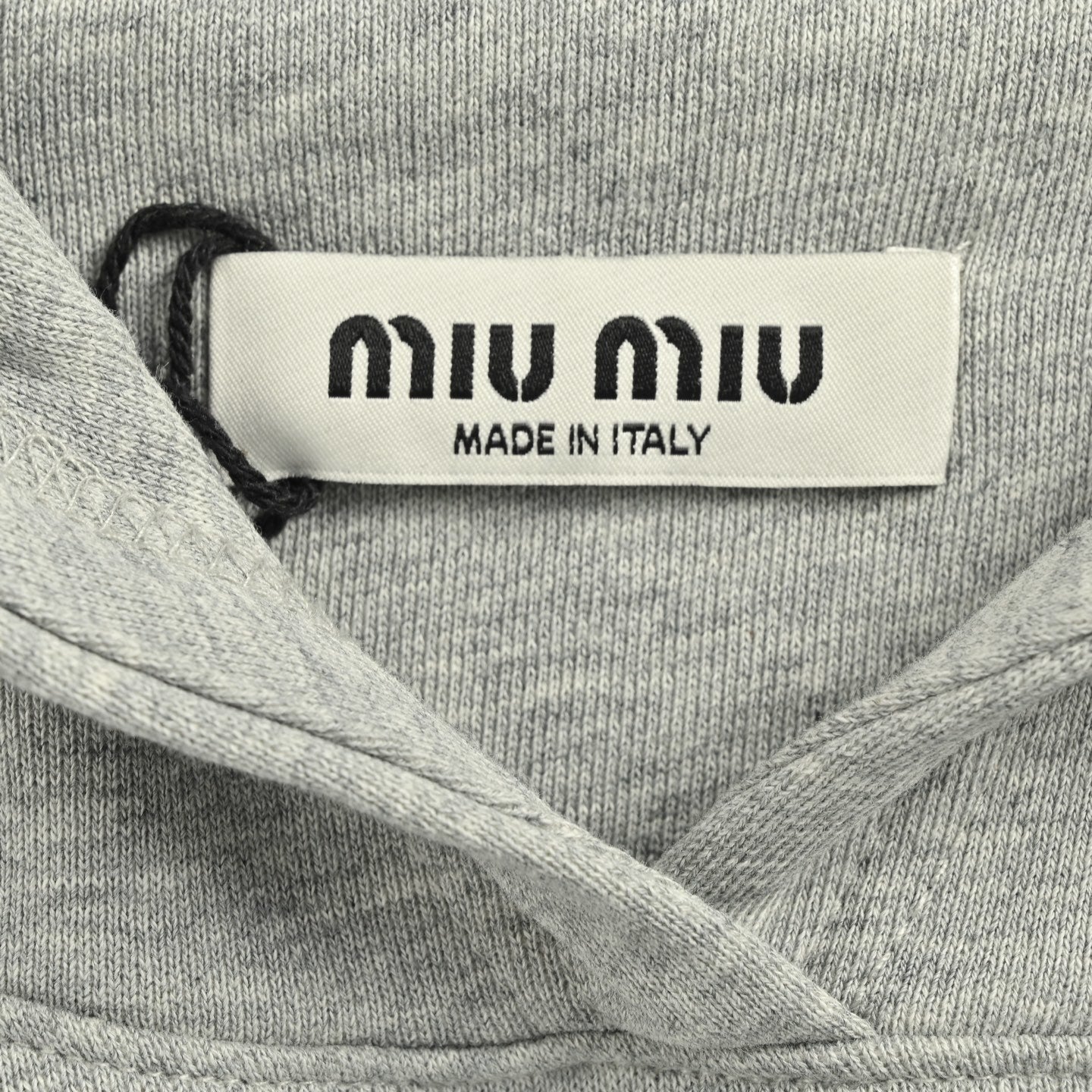 Miu Miu Embroidered Logo Cotton Hoodie