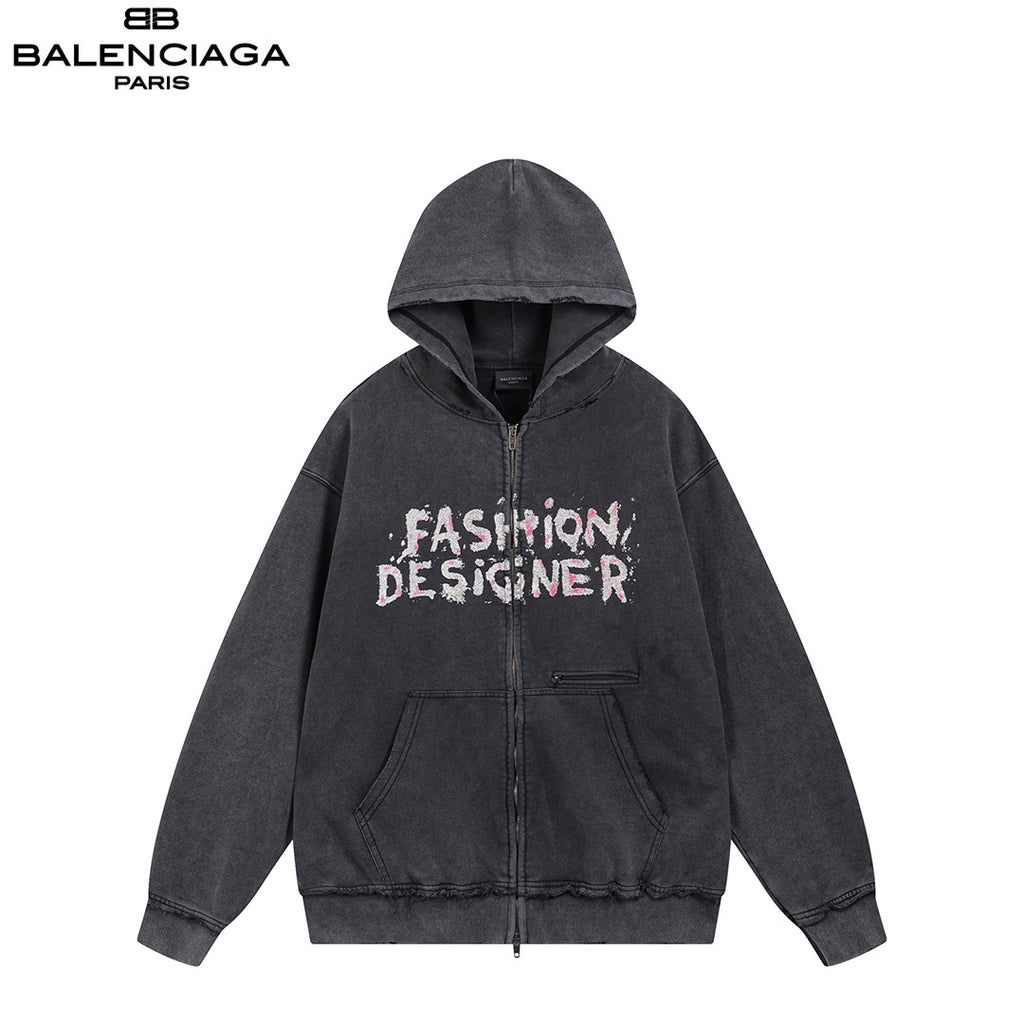 Balenciaga Hoodie Con Zip Fashion Designer Large Fit