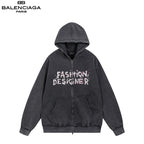 Balenciaga Hoodie Con Zip Fashion Designer Large Fit