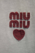 Miu Miu Logo Embroidered Cotton T-Shirt