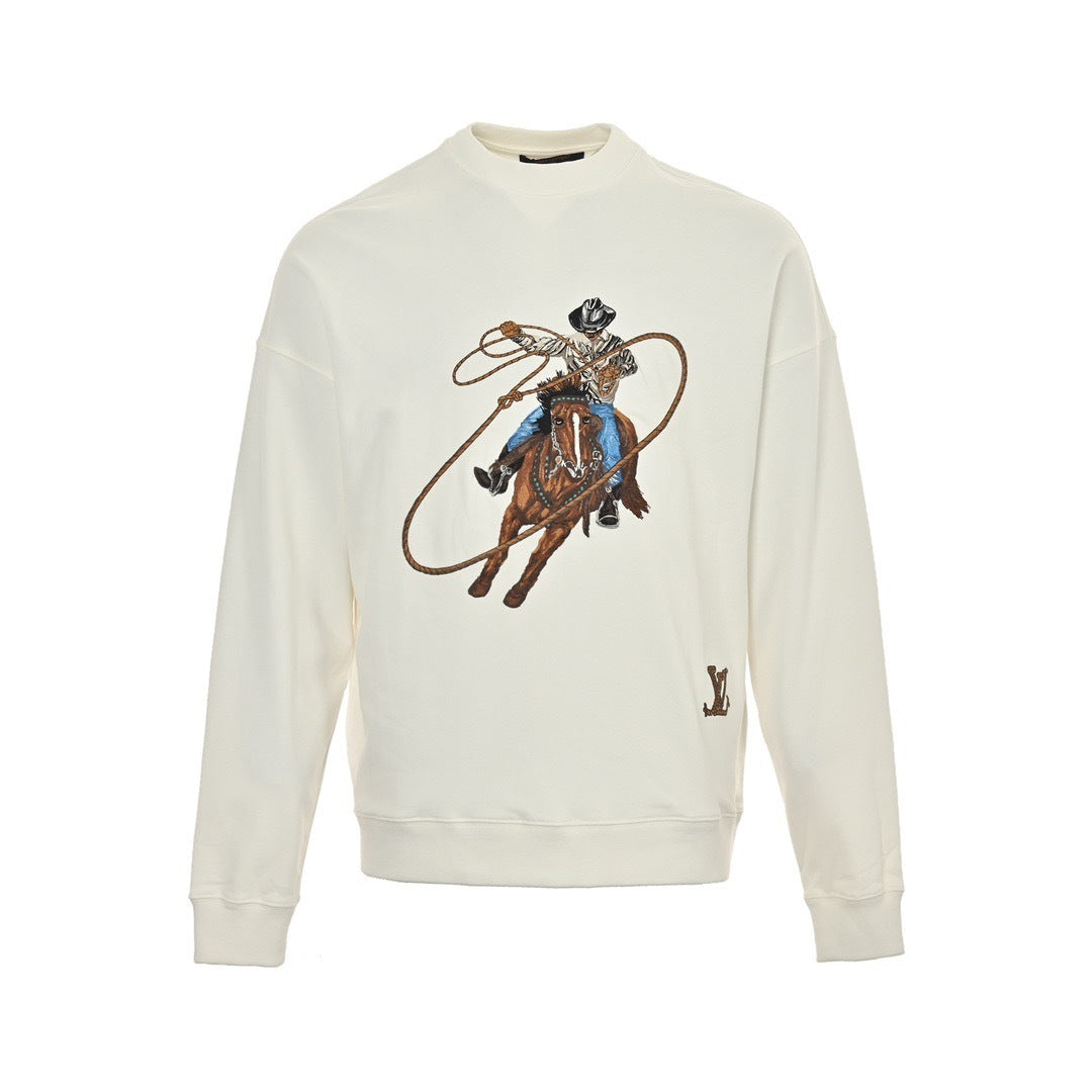 Louis Vuitton Felpa Cowboy Graphic – Ivory