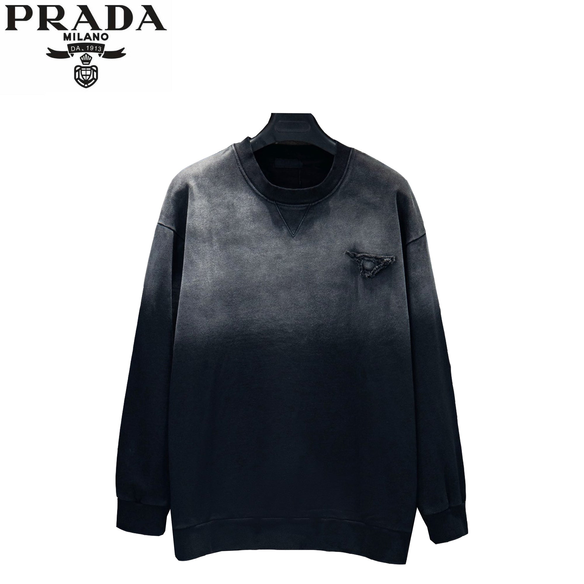 Prada Felpa Girocollo Dégradé Nera