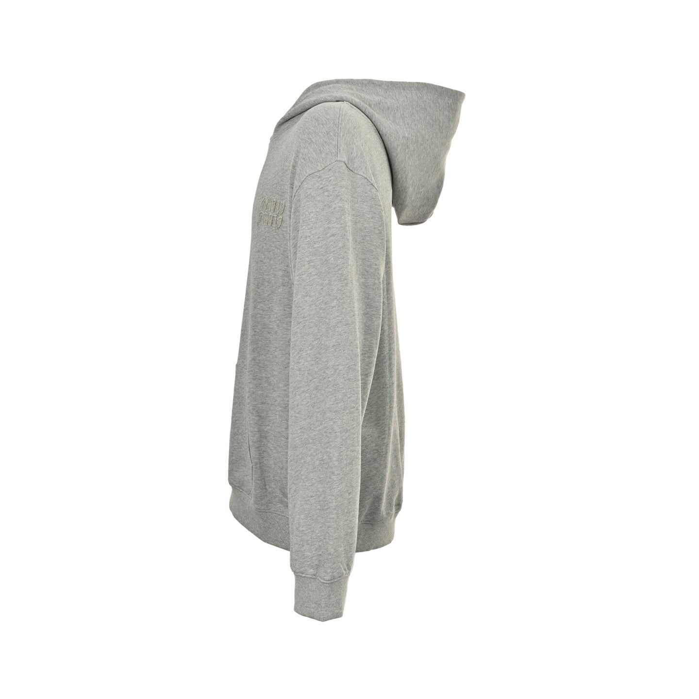 Miu Miu Embroidered Logo Cotton Hoodie