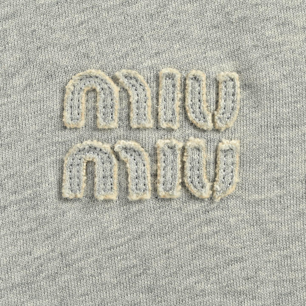Miu Miu Embroidered Logo Cotton Hoodie