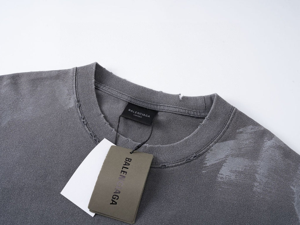 Balenciaga Felpa Oversize Effetto Washed – Grigio Antracite